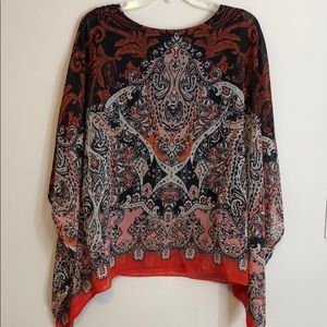 Black Chiffon Dolman Sleeve Blouse